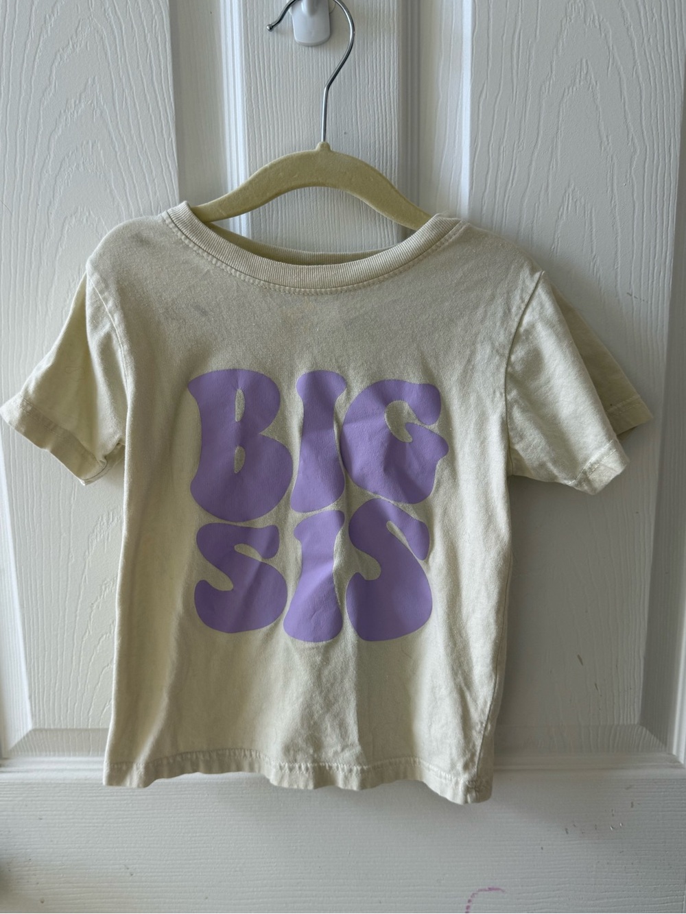 Big Sis Tee Size 3 Cream Lavender Retro Shirt